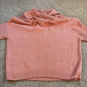 CAbi short sleeve sweater orange and white Heather size small medium
